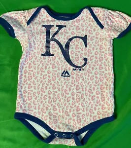 MLB Kansas City Royals Majestic Pink Leopard Bodysuit/Vest 18 months - Picture 1 of 3