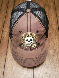 Crimson Grace Mesh Snapback Skeleton Skull Adj. Baseball Hat USA - Picture 1 of 11