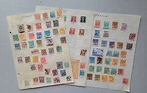 5 Pages With Old Stamps From Brazil. 