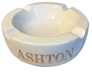 Ashton Cigar Ashtray 4 Rest Round Extra Large 8.5" White Ceramic Vintage - Picture 1 of 6