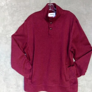 Sonoma Herren Gr. L Burgund Pullover Druckknopf Fleece Beutel Taschen - Bild 1 von 14