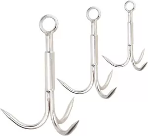 3 PCS Grappling Hook Stainless Steel 3Claw Hook Heavy Duty Anchor Hook SetM L - Picture 1 of 3