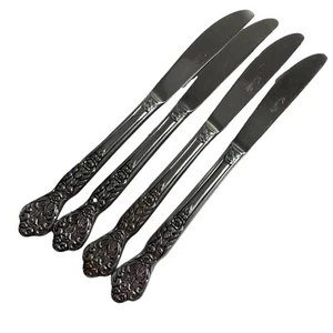 MSI Japan Versailles Stainless Ornate Knives Lot of 4 Dinner Roses Flatware - Picture 1 of 7