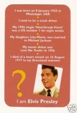 Elvis Presley  #M Pop Rock Music Card