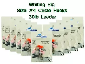 10 Pink Whiting Flasher Rigs - Fishing Rigs Paternoster 20lb Leader #4 Snapper - Picture 1 of 12