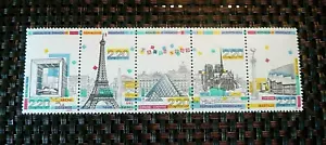 Postage Stamps : PARIS / EIFFEL TOWER / LOUVRE / 1989 : MNH / FRANCE 5 Stamps - Picture 1 of 1