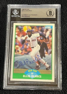 Ellis Burks Signed 1989 Score Card #9 BAS Certified Boston Red Sox