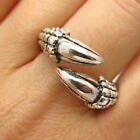 925 Sterling Silver Bird Claw Design Bypass Ring