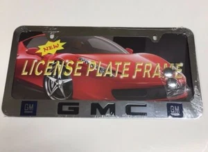 GMC STAINLESS STEEL METAL TAG COVER LICENSE PLATE FRAME Chrome NEW - Picture 1 of 3