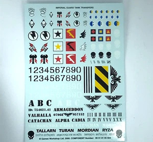 Imperial Guard Tank Vehicle Transfer Sheet - Warhammer 40K Games Workshop T107 - Picture 1 of 1