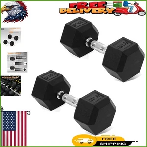 High-Quality Rubber Coated Hex Dumbbells - Multiple Sizes for All Fitness Levels - Picture 1 of 9