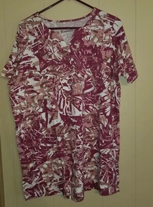 Mauve/Pink/White Pattern Top by Woman Within Size 14/16 - Picture 1 of 3