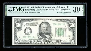 DBR 1934 $50 DGS FRN Minneapolis Fr. 2102-Idgs PMG 30 EPQ Serial I00136110A - Picture 1 of 2