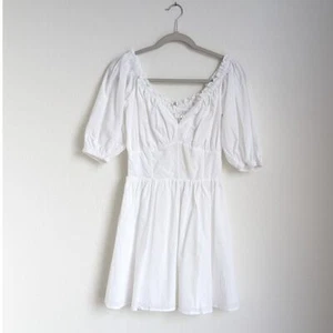 NWT Sabo Skirt White Nyrobi Cotton Short Sleeve Short Flouncy Dress, size S - Picture 1 of 9