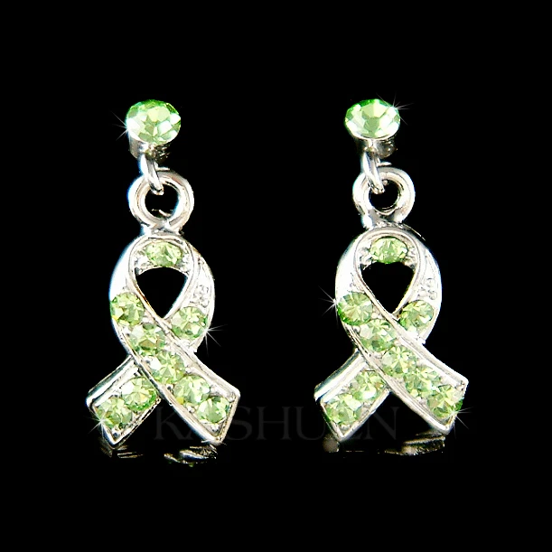 ~Cinta de concientización sobre ETS Linfoma Lyme Newtown hecha con pendientes de cristal de Swarovski Foto 1 de 1