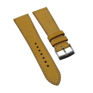 20mm, 22mm Whiskey Yellow Babele Leather Watch Strap - Picture 1 of 2