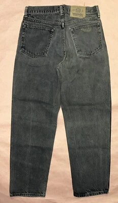 Jeans jeans Wrangler preto vintage década de 1990, perna reta, tamanho 29x30 - Imagem 1 de 2