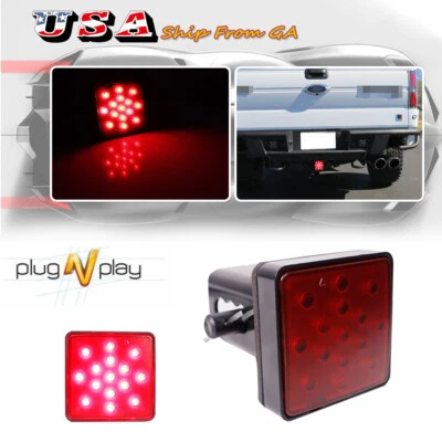 15 LED Brake Light Trailer Hitch Cover Towing & Hauling 2" Receiver For Truck RV - Image 1 of 4