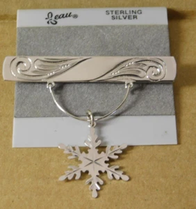 Vintage Beau 925 Sterling Silver Snowflake Pin Brooch - Picture 1 of 8