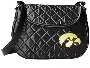 Borsa da sella trapuntata Iowa Hawkeyes tracolla ricamata logo squadra - Foto 1 di 1