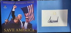 AUTOGRAPHED DONALD J TRUMP SIGNED Book “Save America” Assignation Attempt +Photo - Picture 1 of 4