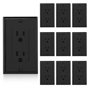 Decorator Receptacle, 15A 125V Standard Electrical Wall Outlet, 2 Pole 3 Wire... - Picture 1 of 6