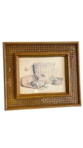 Vintage Homeco Claudessa Carter Plastic Cane Frame Print | 13x15 Wall Art - Picture 1 of 2