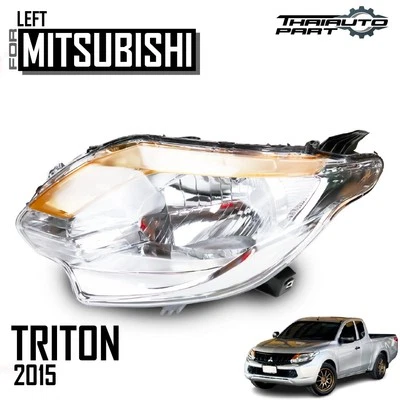 Head Lamp Front Light Chrome Housing LH Fit Mitsubishi L200 2015-18 Pickup - Image 1 of 4