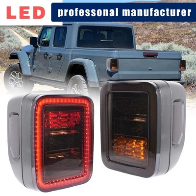 Smoked LED Tail Lights Turn Signal Side Lamp For Jeep Gladiator JT 2020-2023 - Image 1 of 4