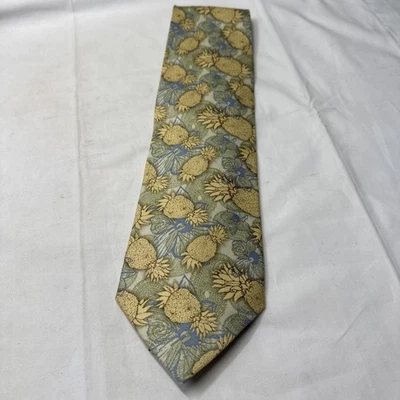 Corbata para hombre TOMMY BAHAMA hecha a mano 100 % seda estampado piña y floral Foto 1 de 4