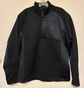 NEW Spyder Sweatshirt Men's XXL Black Outbound 1/4 Zip Pullover Pocket - Picture 1 of 7