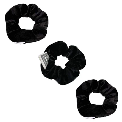 3-Pack Black Zipper Scrunchies with Hidden Pocket - Hair Bracelet Mini Storage - Image 1 of 4