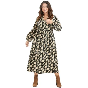 Bloomchic NUEVO Vestido Floral Manga Larga Midi Cuello en V Talla 28 - Imagen 1 de 6