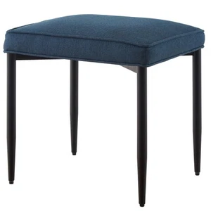 Rectangle Fabric Vanity Chair Stool Square Metal Legs Footstool Ottoman Small - Picture 1 of 8