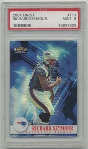 Richard Seymour 2001 Topps Finest /1000 RC Rookie #113 New England - PSA 9 MINT - Picture 1 of 2