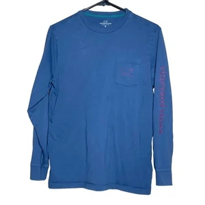 Vineyard Vines long sleeve Tshirt w/ front pocket. LOGO. Navy Boys XL(18) - Picture 1 of 2