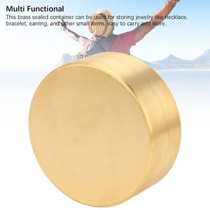 Round Brass Sealed Box Water Proof Dust Damp Proof Portable Outdoor Jewelry - Picture 1 of 24