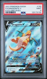 Pokemon TCG Evolving Skies Dragonite V Alternate Full Art Card 192/203 PSA 9 - Picture 1 of 3