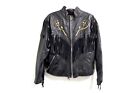 Vintage 1990 Black Leather Rider Fringe Jacket Xl