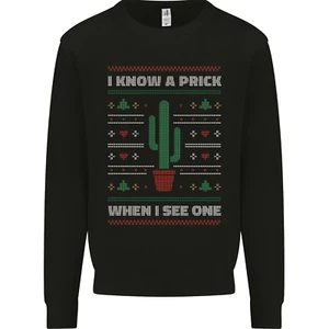 Funny Christmas Cactus Prick Kids Sweatshirt Jumper - Picture 1 of 87