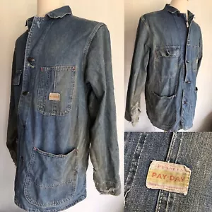 Giacca Jean Coat PAY DAY JC Penny Vintage anni '60 Effetti Di Denim Cappotto Core Taglia Large - Foto 1 di 11