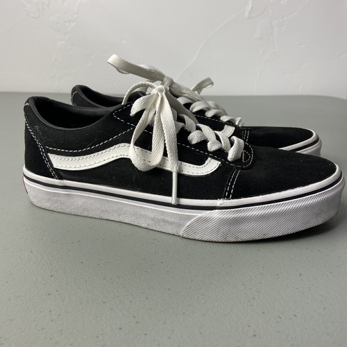 Sneakers unisex basse Vans nere bianche vecchie Skool giovani taglia 3
