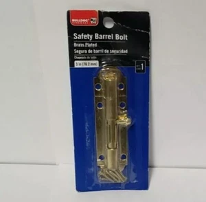 Perno de cañón de seguridad Bulldog Hardware 3", chapado en latón - Imagen 1 de 2
