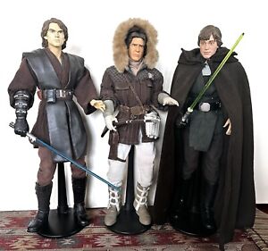 Three (3) Star Wars Diamond Select: Luke, Han Solo, Anakin 18” Figures