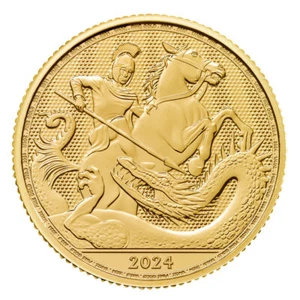 2024 U.K. 25 Pound George and the Dragon 1/4 oz Gold Brilliant Uncirculated - Picture 1 of 3