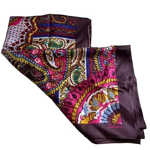 Bufanda ECHO New York Multicolor Paisley Satén, Rosa, Púrpura, Azul, ¡NUEVA CON ETIQUETAS! - Imagen 1 de 4