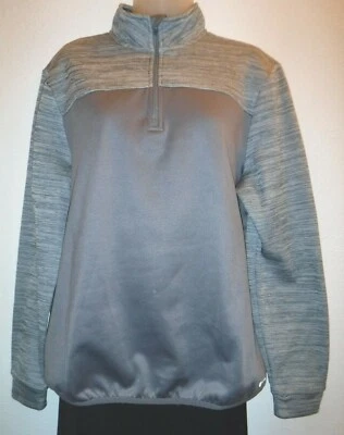 Tek Gear Hombre Mediano Gris Forrado de Vellón Manga Larga Cremallera Parcial Jersey Camisa Foto 1 de 4