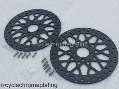 Rotores delanteros de malla DNA negro 11,8", 08-23 Harley Touring Street Glide con pernos Foto 1 de 3