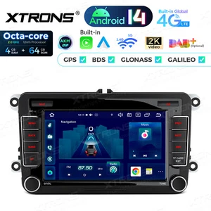 7" For VW Golf MK5 MK6 Android 14 8-Core 4+64GB Car Play Stereo Radio GPS 4G LTE - Picture 1 of 20