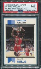 PSA 9 MINT 1993 SCD POCKET PRICE GUIDE REPLI-CARDS MICHAEL JORDAN #102 698 BULLS